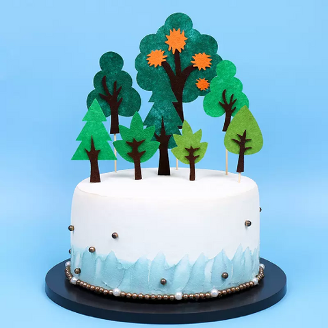 Cake Decoration, Cupcake Topper  - Woodland tree 'felt'- 1Pc - Rampant Coffee Company