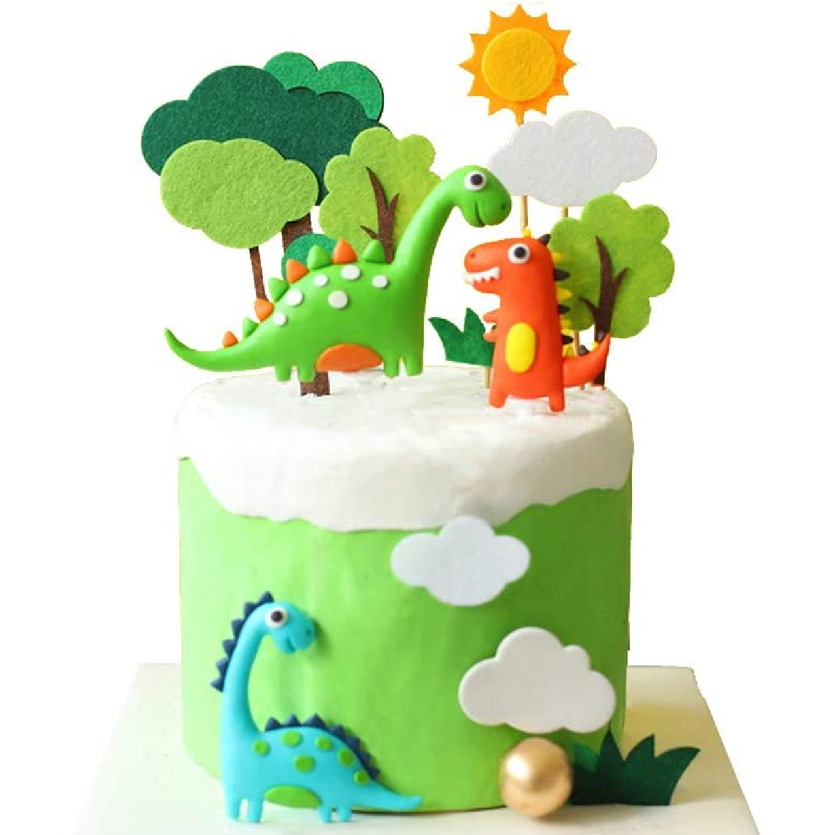 Cake Decoration, Cupcake Topper  - Woodland trees 'felt' - 3pcs Set - D - Rampant Coffee Company