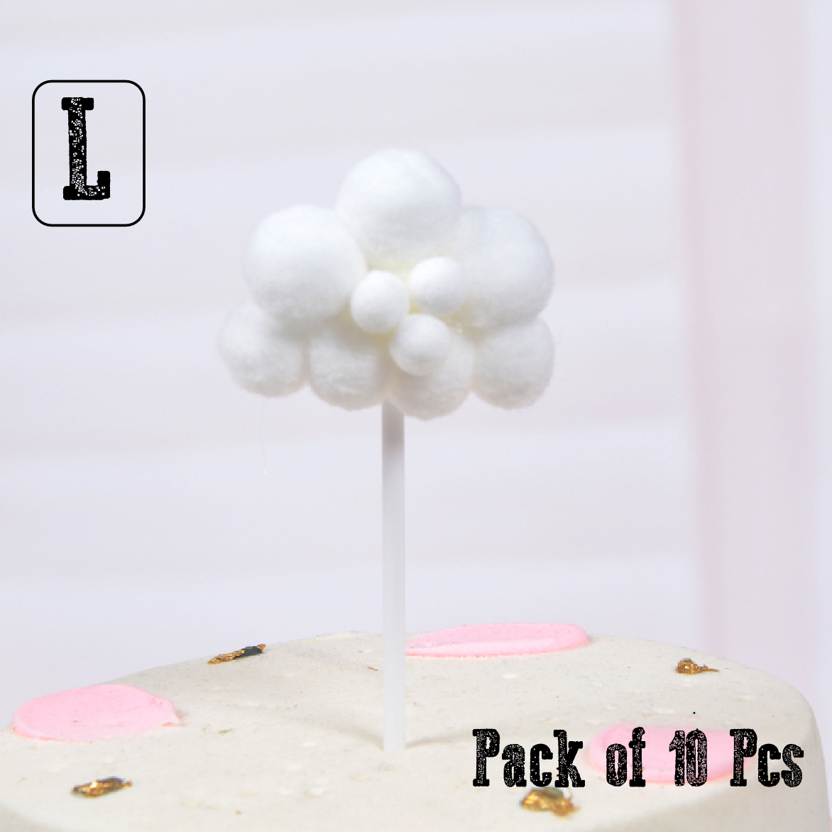 Cake Cup Cake Topper Decorations- soft fluffy clouds - white· (large) -10pcs - Rampant Coffee Company
