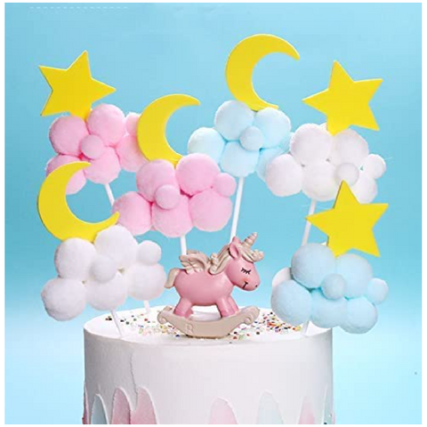 Cake Cup Cake Topper Decorations- soft fluffy clouds - white· (medium) -10pcs - Rampant Coffee Company