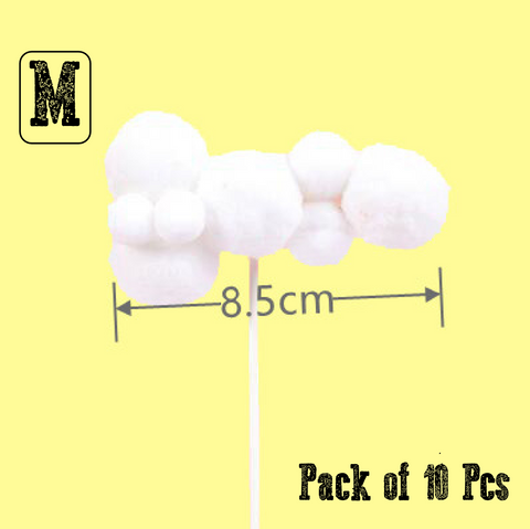 Cake Cup Cake Topper Decorations- soft fluffy clouds - white· (medium) -10pcs - Rampant Coffee Company