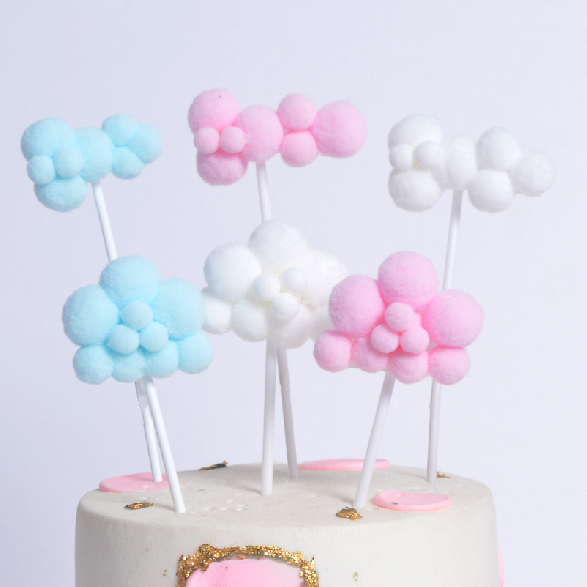Cake Cup Cake Topper Decorations- soft fluffy clouds - white· (small) -10pcs - Rampant Coffee Company