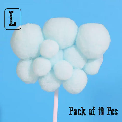 Cake Cup Cake Topper Decorations- soft fluffy clouds - blue (large) -10pcs - Rampant Coffee Company