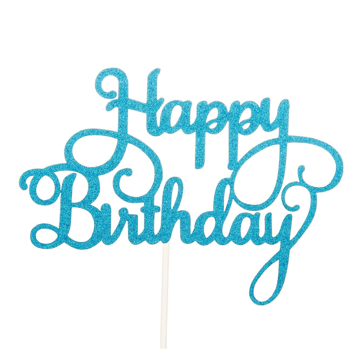 Happy Birthday Cake Topper - Cake Decoration - Blue - Rampant Coffee Company