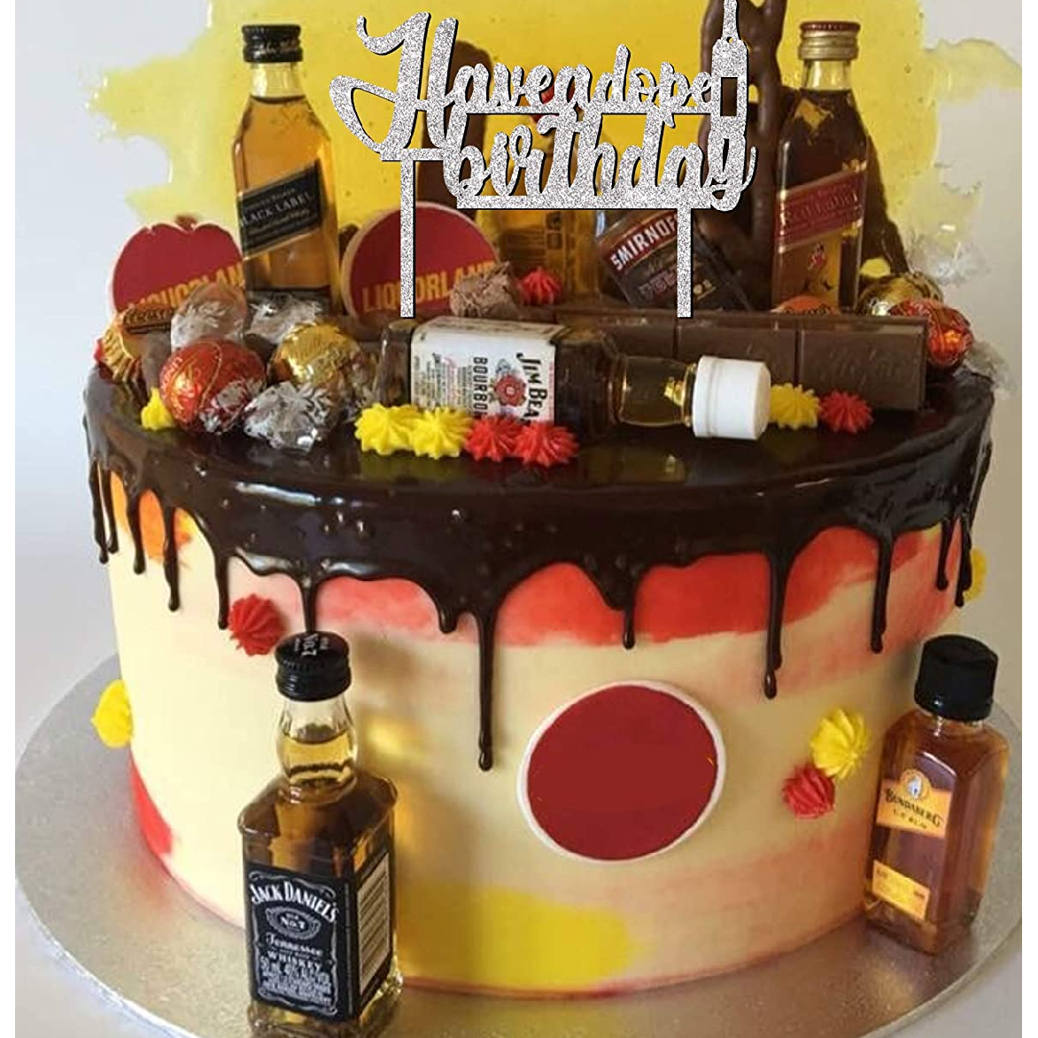 Cake Decoration, Cake Topper - Mini Liquor Alcohol Decoration Bottle - 6