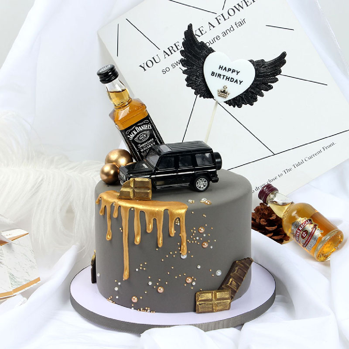 Cake Decoration, Cake Topper - Mini Liquor Alcohol Decoration Bottle -1