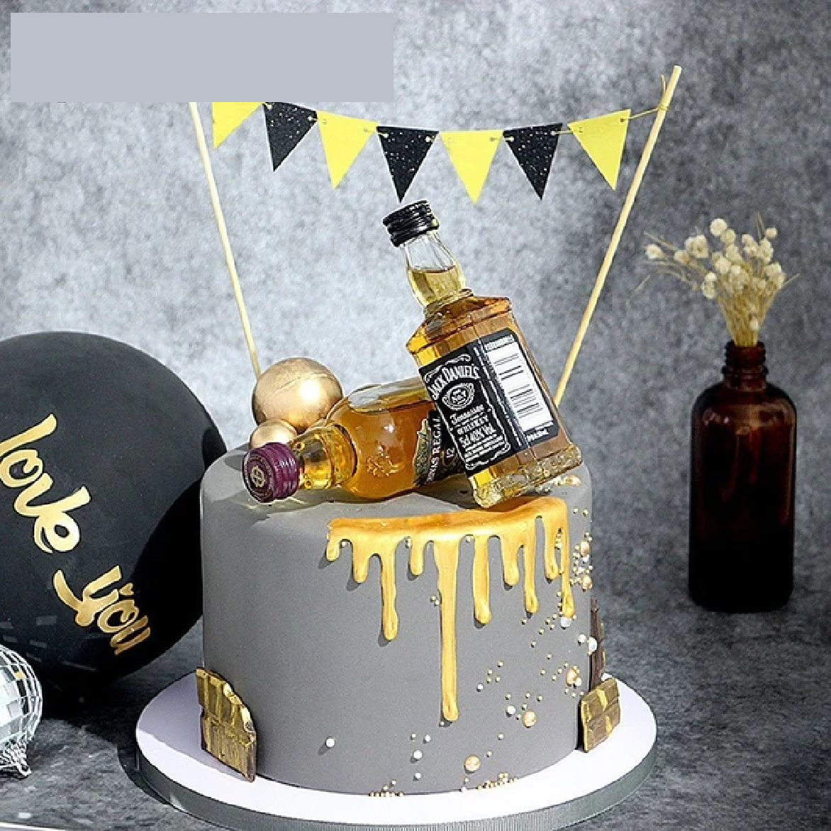 Cake Decoration, Cake Topper - Mini Liquor Alcohol Decoration Bottle - 3